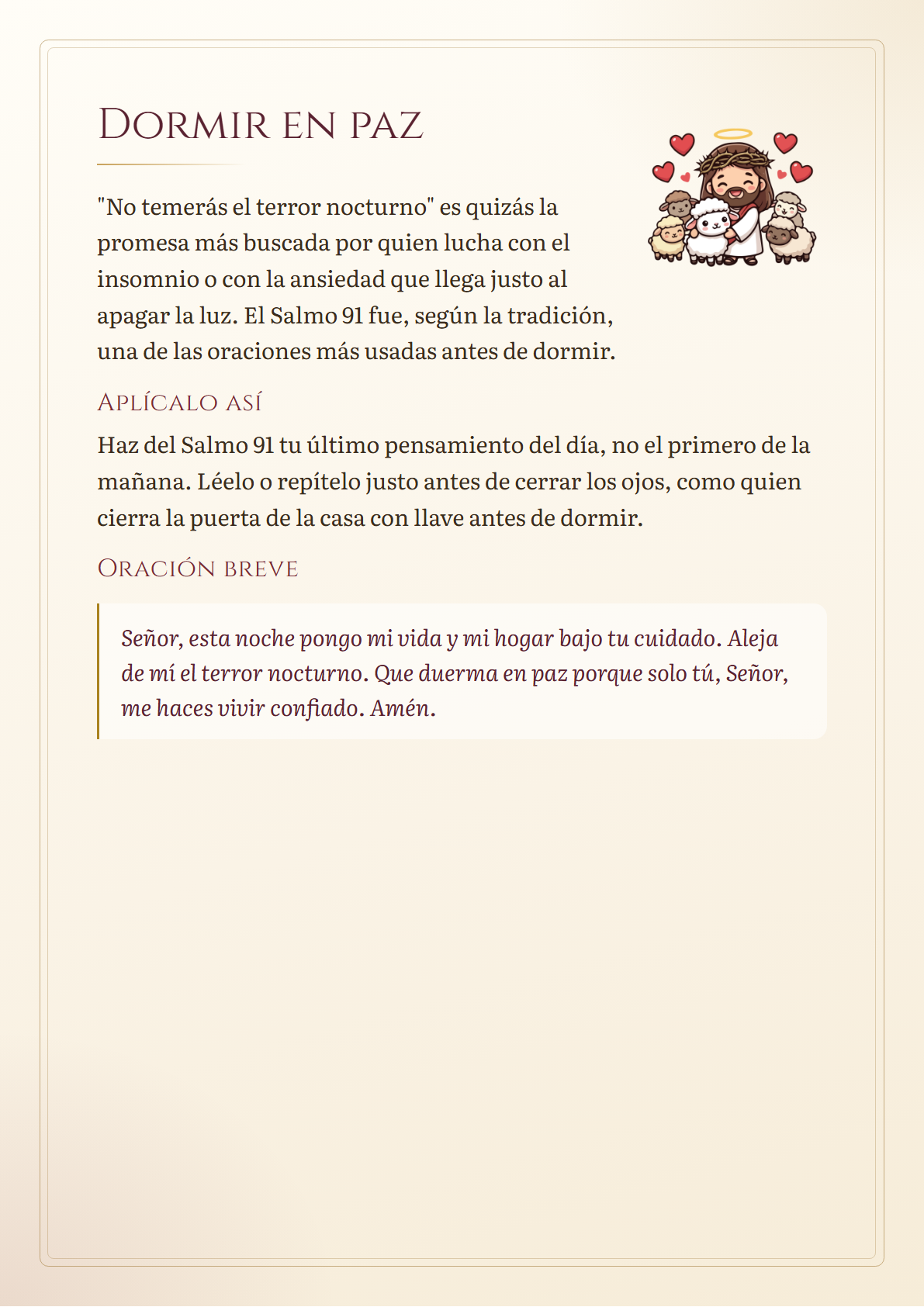 Página: Dormir en paz